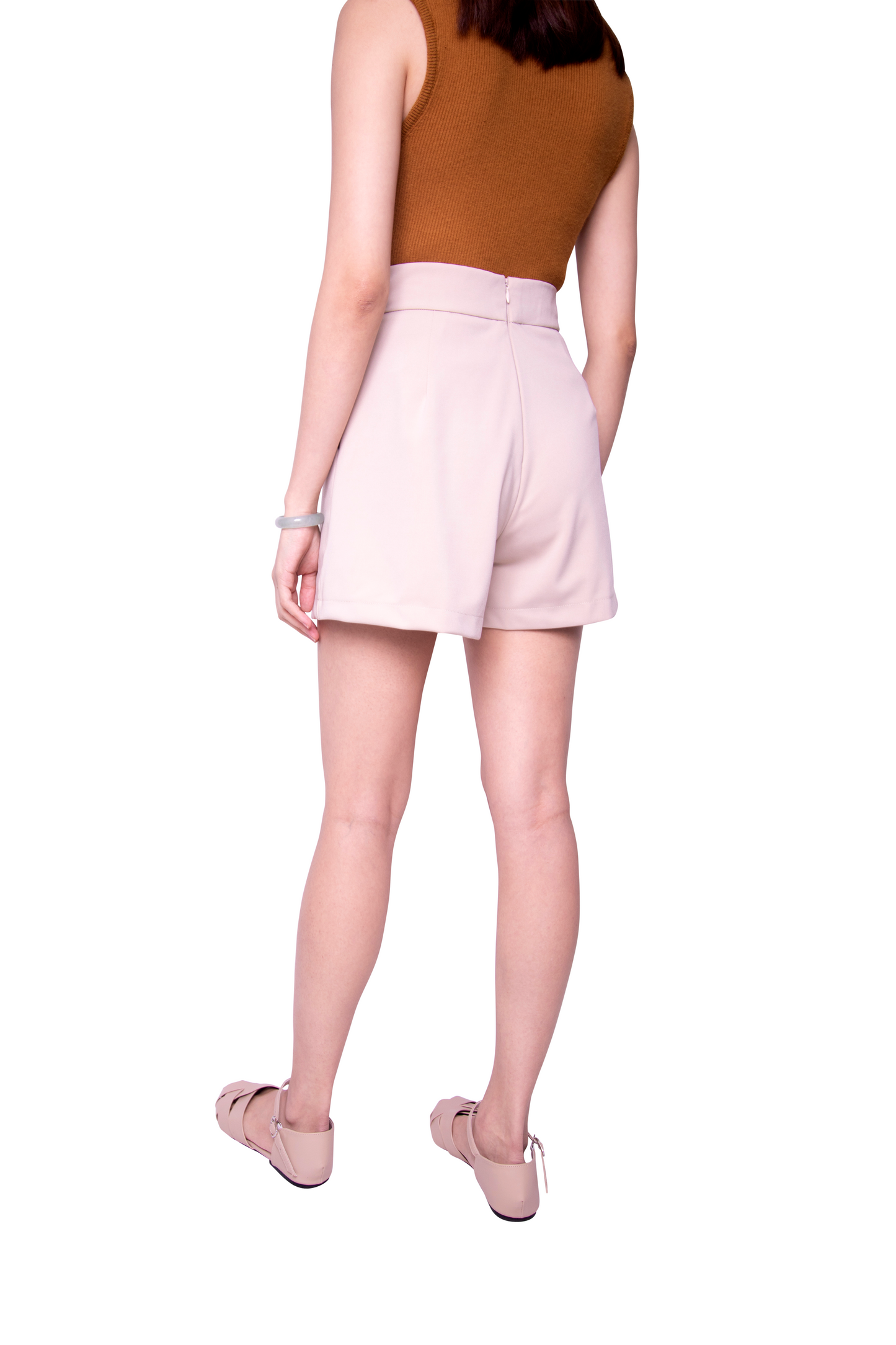 Sabine High Waist Shorts in Cream