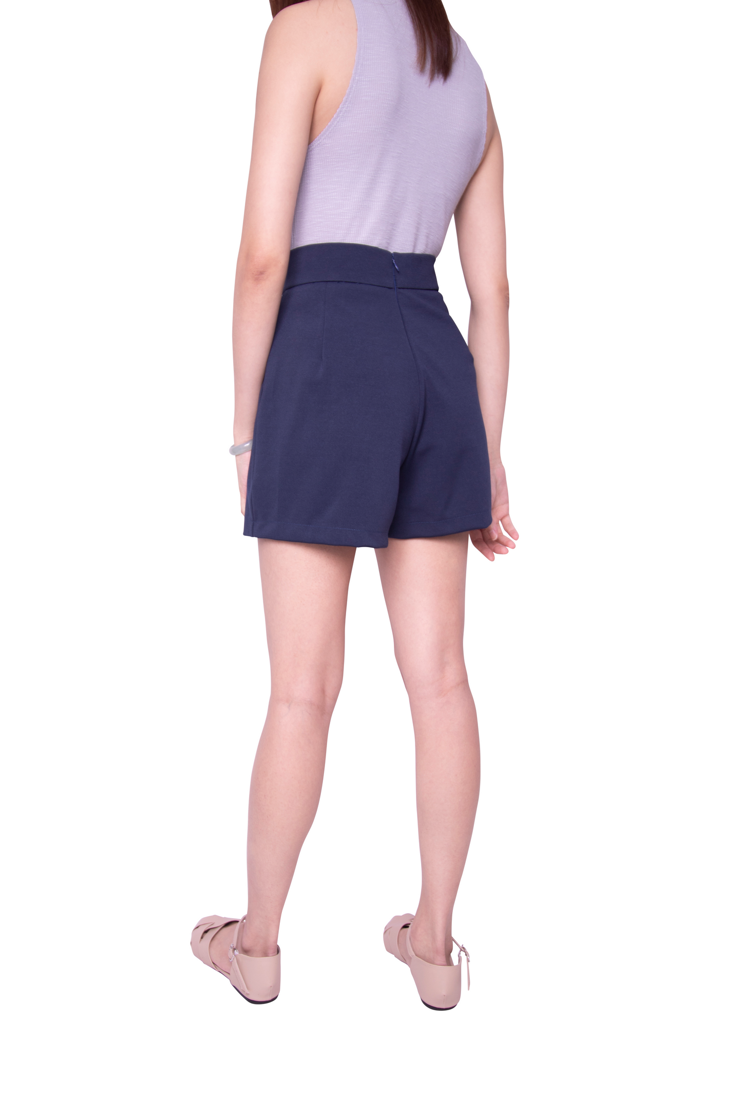 Sabine High Waist Shorts in Navy